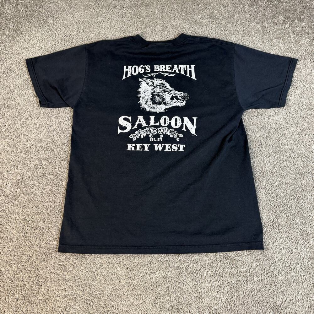 Vintage Hog's Breath Saloon Shirt Mens L Black Key West Graphic